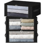 HomeHacks 3-Pack Clothes Organizer Storage Bags, 35L Storage Bins, Gray