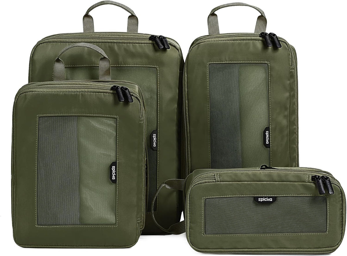 EPICKA TripCozy Compression Packing Cubes, 4 Set, Olive Green