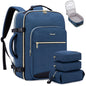 LOVEVOOK 40L Travel Backpack Flight Approved Carry on Backpack,3 Packing Cubes,Waterproof Personal Item Travel Bag,TSA Carry on Luggage Suitcase Travel Essentials,Gifts for Women & Men,fits 17" Laptop