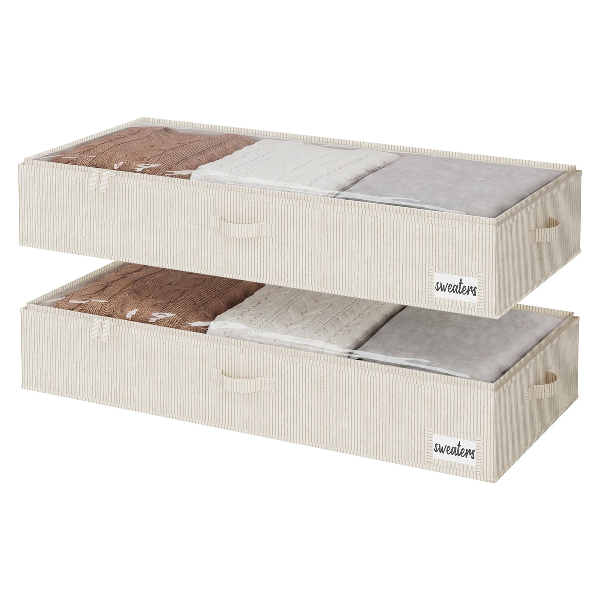 StorageWorks 6 Inch Low Profile Under Bed Storage Containers with Clear Lid