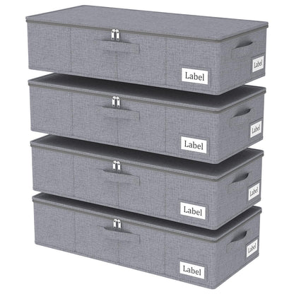 Yawinhe 27L UnderBed Storage Containers,2 Pack Closet Organizers,Beige