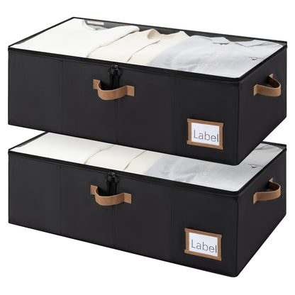StorageWorks 10 Inch Tall Under Bed Storage Containers with Clear Lid