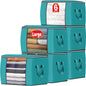 Fab totes 6 Pack Storage Bags for Clothes Blanket Storage Bins with Lids