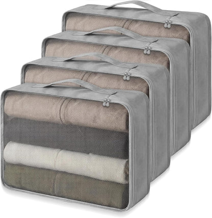 Silkfly 4 Pcs XL Packing Cube for Travel Luggage,Simple,Gray