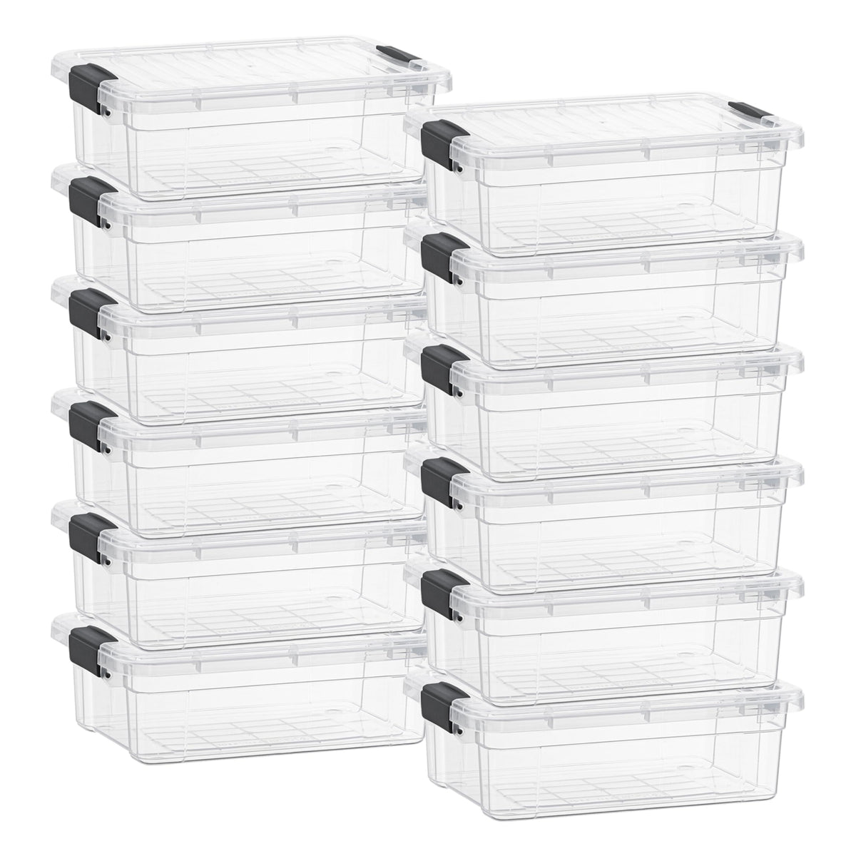 Superio 13.7 Quart Clear Plastic Storage Bin with Lid, Stackable Organizer Box, BPA-Free Storage Container for Home, Garage, School & Office, 1 Pack