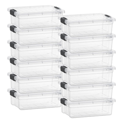 Superio 13.7 Quart Clear Plastic Storage Bin with Lid, Stackable Organizer Box, BPA-Free Storage Container for Home, Garage, School & Office, 1 Pack