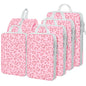 4 Set Compression Packing Cubes For Travel Bags Organizer For Luggage Suitcase Organizer, Compression Bags For Travel Accessories Luggage Storage Set (4 Pcs, Pink Leoparda)