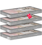 punemi 6.7 in Tall Sturdy Under Bed Storage Containers with Lid, 2Pack,Gray