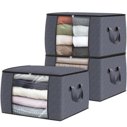 Fab totes 6 Pack Storage Bags for Clothes Blanket Storage Bins with Lids