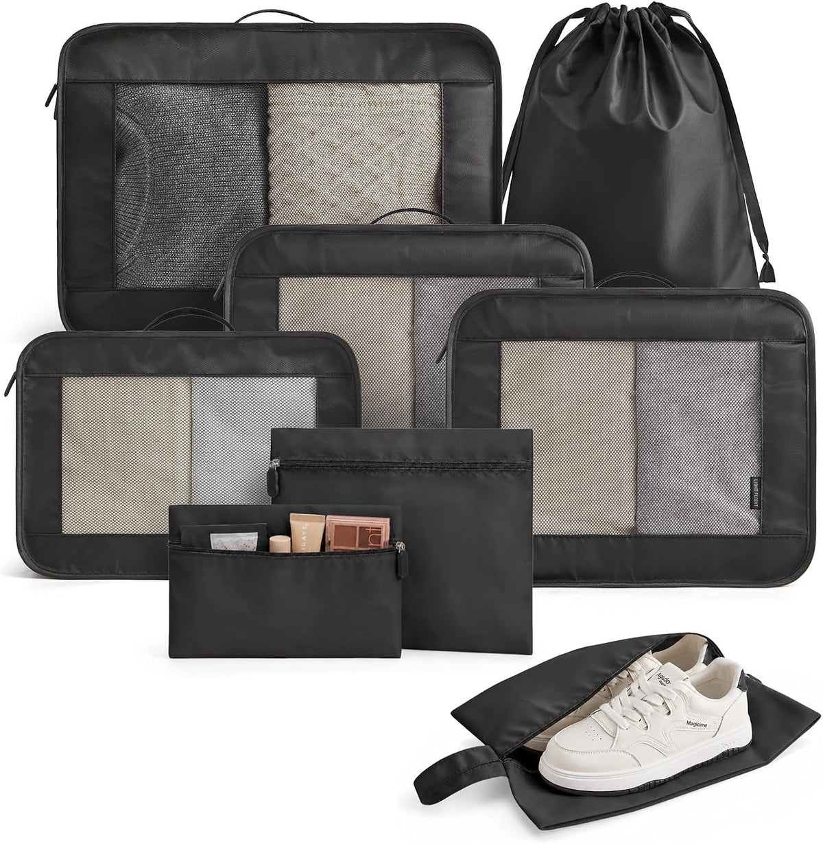LIGHT FLIGHT 8 Set Packing Cubes for Travel, Cruise Ship Travel Essentials