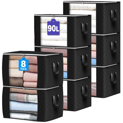 90L Large Storage Bags, 6 Pack Clothes Storage Bins Closet Organizers
