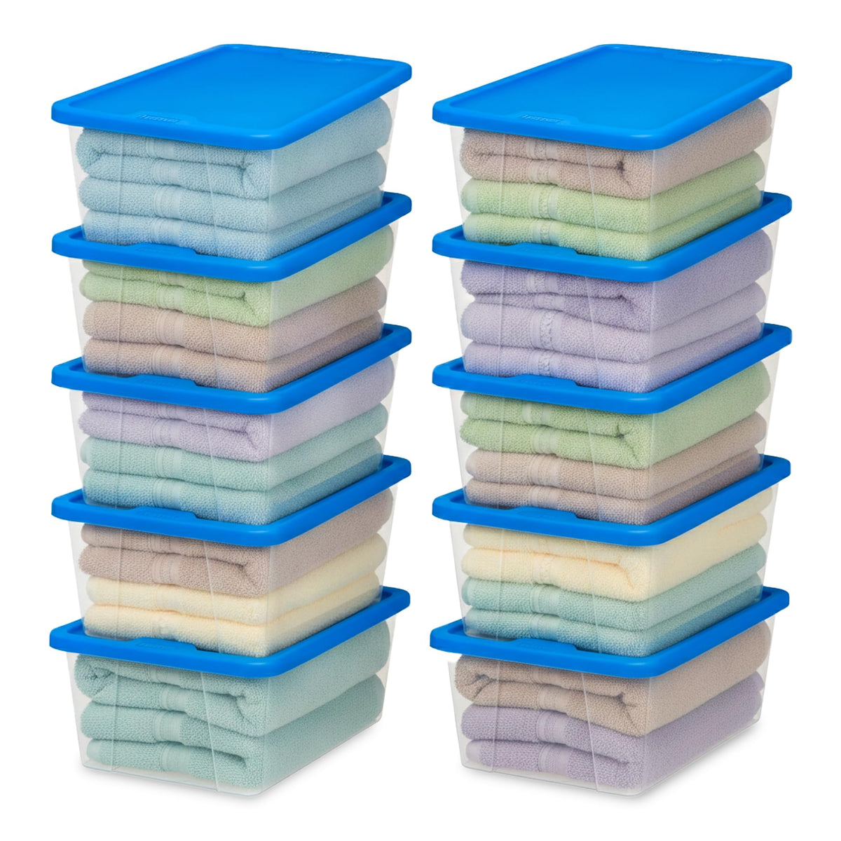 HOMZ Clear Plastic Storage Bins w/Snaplock Lids, 28 Qt, Gray, 2 Pack