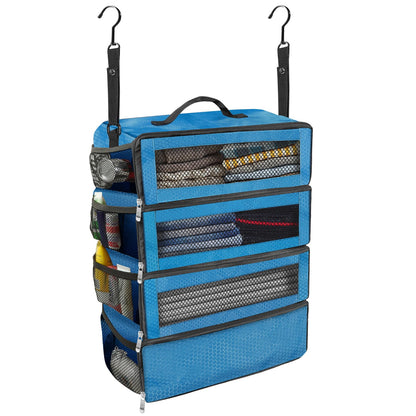 Olosar Suitcase Organizer, Travel Luggage Organizer Portable Hanging Travel Shelves Collapsible Hanging Packing Cubes for Carry on Suitcase