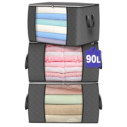90L Large Storage Bags, 6 Pack Clothes Storage Bins Closet Organizers