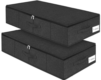 punemi 6 in Tall Under Bed Storage Containers with Lids, 2 Pack, Grey