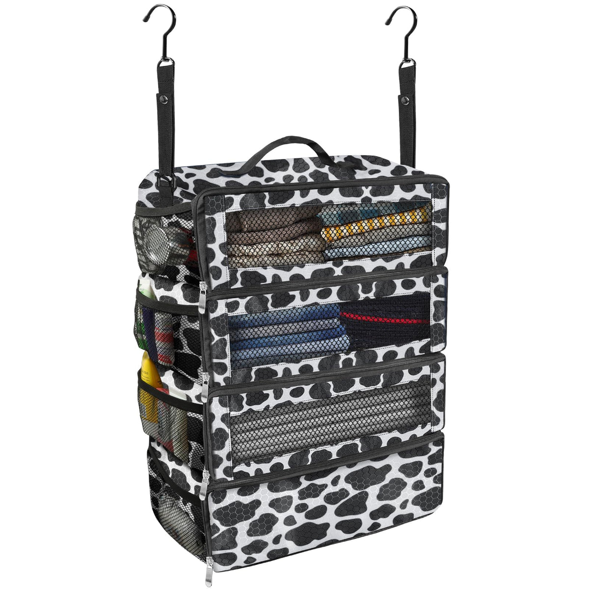 Olosar Suitcase Organizer, Travel Luggage Organizer Portable Hanging Travel Shelves Collapsible Hanging Packing Cubes for Carry on Suitcase