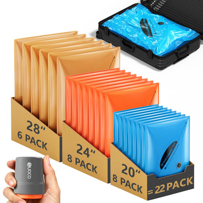 Travel Vacuum Bags with Cordless Electric Pump, 16 Combo Compression Packing Cubes for Clothing Clothes, Luggage Suitcase Organizer, Space Saver Vacation Cruise Travel Essentials