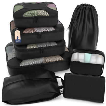 Shacke 5 Set Packing Cubes for Travel with Laundry Bag (Green Grass)