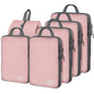 4 Set Compression Packing Cubes For Travel Bags Organizer For Luggage Suitcase Organizer, Compression Bags For Travel Accessories Luggage Storage Set (4 Pcs, Pink Leoparda)