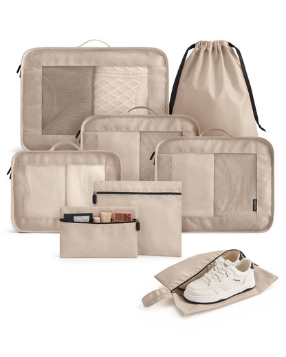 LIGHT FLIGHT 8 Set Packing Cubes for Travel, Cruise Ship Travel Essentials