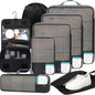 BAGAIL 4 Set/6 Set/8 Set Compression Packing Cubes Travel Accessories Expandable Packing Organizers (Half Mesh, 6-Black)