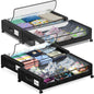 Under Bed Storage with Wheels, 2 Pack Under Bed Storage Containers with Clear Lids, XXL 65L Under Bed Storage Organizer, Rolling Under Bed Metal Drawer for Blanket, Clothes, Shoes (31 x 17 x 6.69 in)