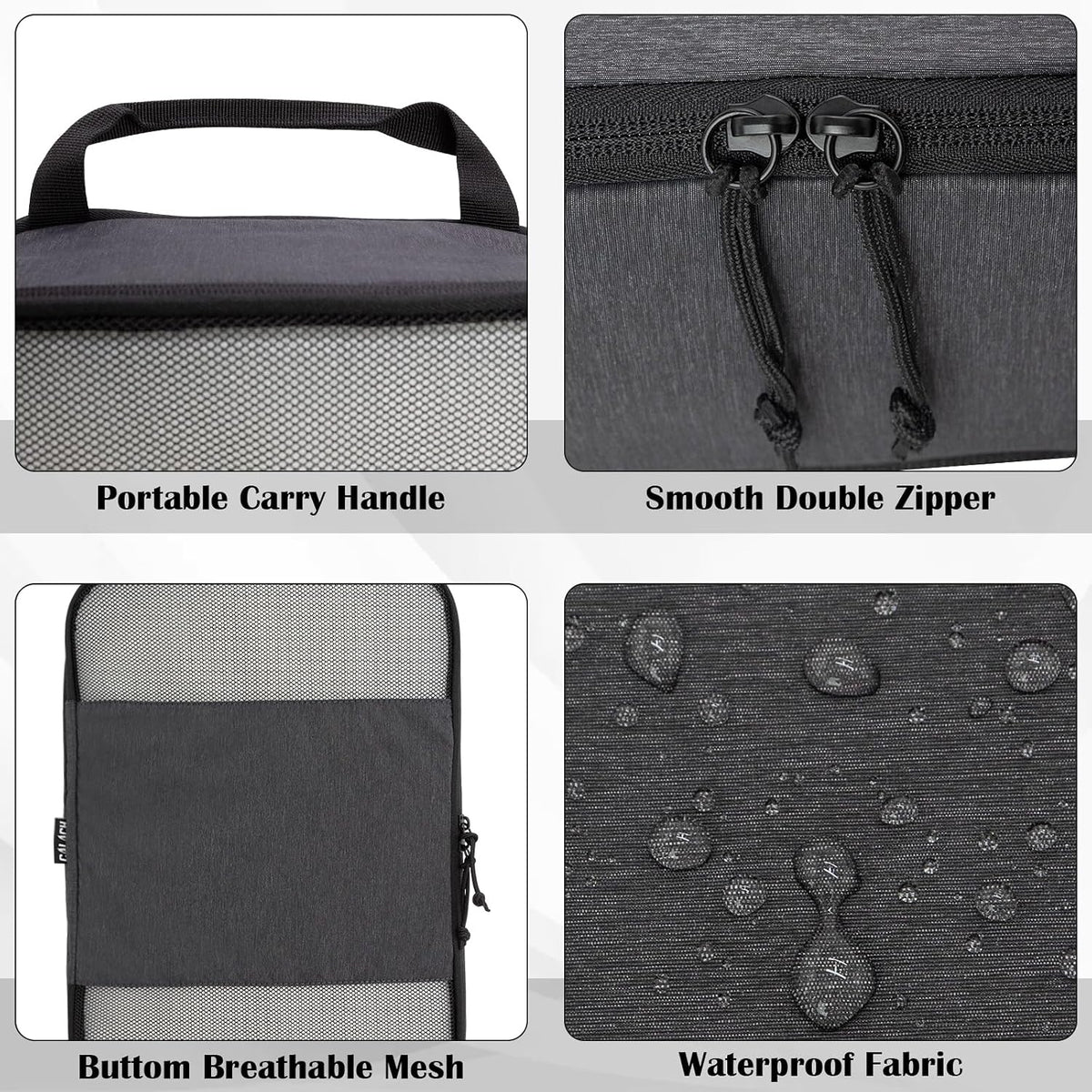Compression Packing Cubes for Travel Packing Organizers, Mesh Black, XL