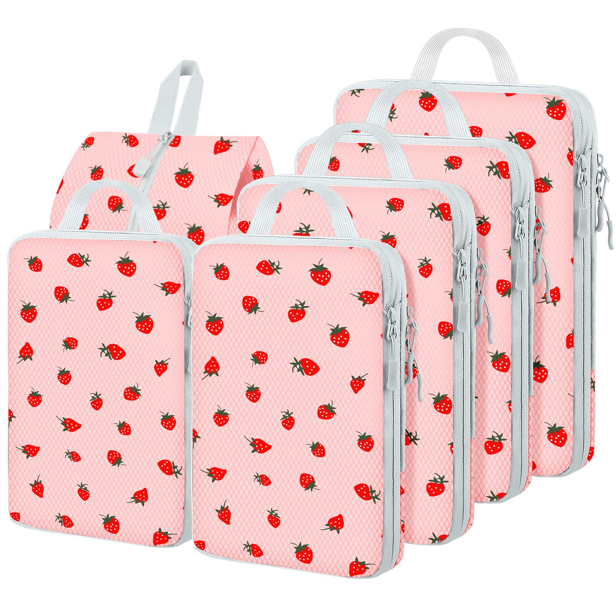 4 Set Compression Packing Cubes For Travel Bags Organizer For Luggage Suitcase Organizer, Compression Bags For Travel Accessories Luggage Storage Set (4 Pcs, Pink Leoparda)