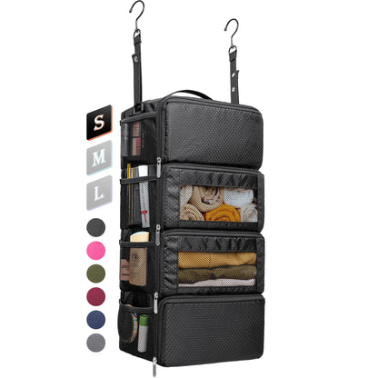 Suitcase Organizer, Hanging Travel Luggage Organizer Shelves Carry On Bag