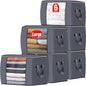 Fab totes 6 Pack Storage Bags for Clothes Blanket Storage Bins with Lids