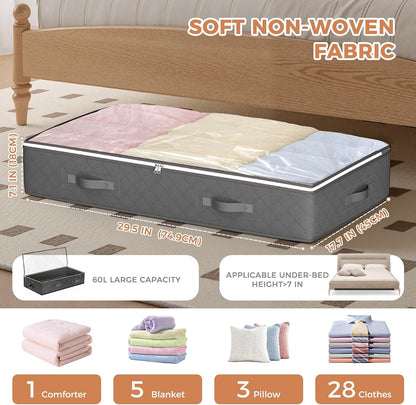 Budding Joy Under Bed Storage Containers, Storage Bins with Clear Lids