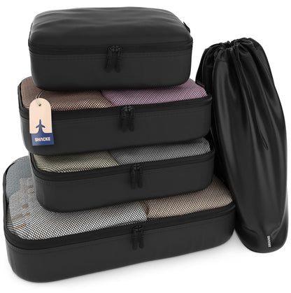 Shacke 5 Set Packing Cubes for Travel with Laundry Bag (Green Grass)