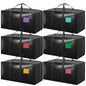 6 Pack Moving Bags Heavy Duty 210GSM with Full-Open Side Zipper, 93L 220lbs Waterproof Foldable Storage Totes for College Dorm Move-In, Moving Boxes Alternative & Home Organization, Blue