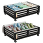 Wisuce 2 Packs Bamboo Under Bed Storage Organizer with Wheels White Small