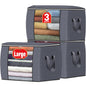 Fab totes 6 Pack Storage Bags for Clothes Blanket Storage Bins with Lids