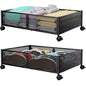 PHINOX Under Bed Storage Container with wheels,Patterned,Metal,2 Pack,Black