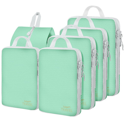 4 Set Compression Packing Cubes For Travel Bags Organizer For Luggage Suitcase Organizer, Compression Bags For Travel Accessories Luggage Storage Set (4 Pcs, Pink Leoparda)