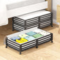 Wisuce 2 Packs Bamboo Under Bed Storage Organizer with Wheels White Small