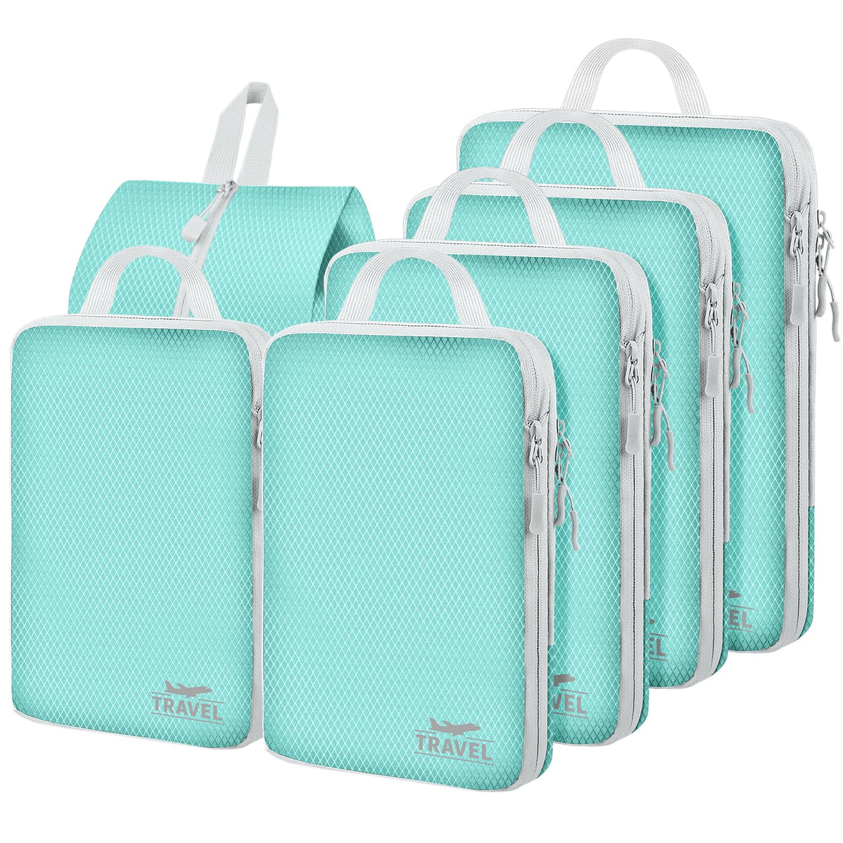 4 Set Compression Packing Cubes For Travel Bags Organizer For Luggage Suitcase Organizer, Compression Bags For Travel Accessories Luggage Storage Set (4 Pcs, Pink Leoparda)