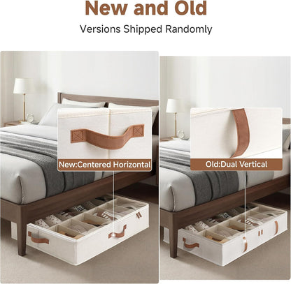 StorageWorks 2-Pack 24-Pair Under Bed Shoe Storage Organizer, Beige