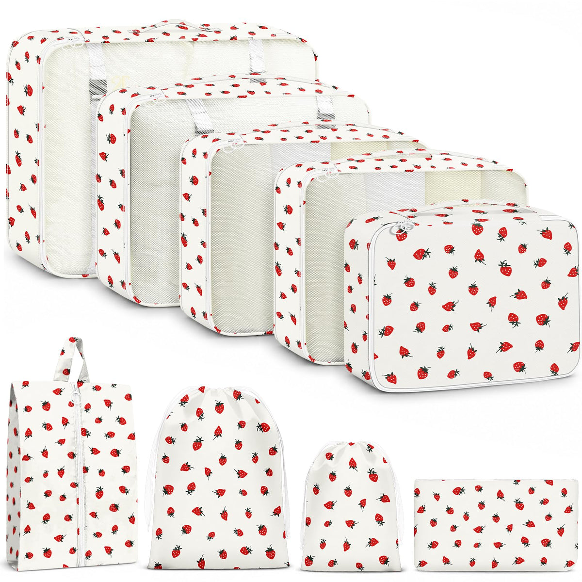 9 Set Packing Cubes for Travel Essentials - Lightweight Carry-On Luggage Organizer Bags with Shoe, Clothes & Laundry Bags for Airplane, Family & Business Travel, Leopard print