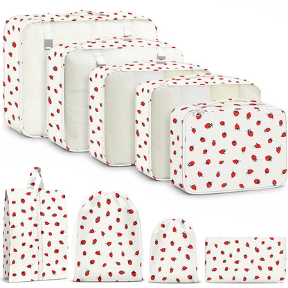9 Set Packing Cubes for Travel Essentials - Lightweight Carry-On Luggage Organizer Bags with Shoe, Clothes & Laundry Bags for Airplane, Family & Business Travel, Leopard print