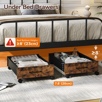 Wooden Under Bed Storage Drawer with Wheels for Space-Saving Storage