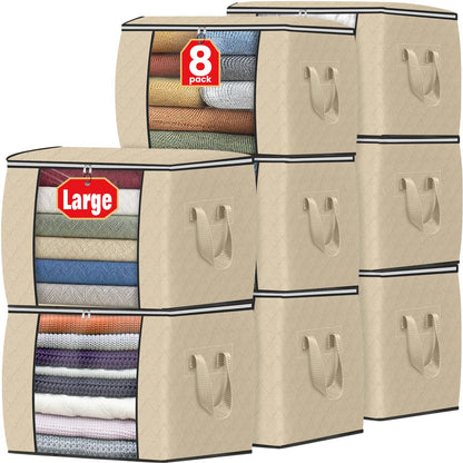 Fab totes 6 Pack Storage Bags for Clothes Blanket Storage Bins with Lids