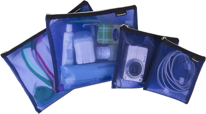 Travelon Set of 4 Mesh Pouches, Gray, 9.5 x 12.75 x 0.5