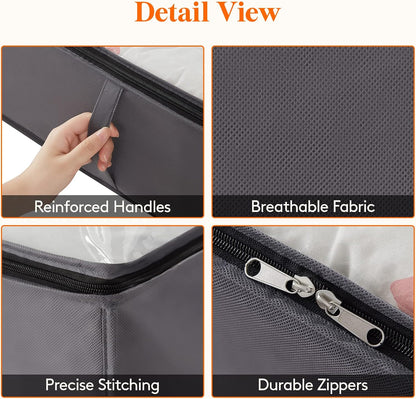 Lifewit 95L 4 Pack Under Bed Storage Container, Blanket Organizer, Gray