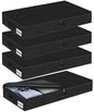 Under Bed Storage Container Bins 2 Pack, 4 Inch Thin Low Profile Underbed Clothes Storage Organizer for Dorm & Home, Use for Blanket and Toy Storage Box W/ Sturdy Bottom/Sides, Foldable Thick Fabric