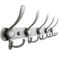 Dseap Coat Rack Wall Mounted - 5 Tri Hooks, Heavy Duty, Stainless Steel, Metal Coat Hook Rail for Coat Hat Towel Purse Robes Mudroom Bathroom Entryway (Black, 2 Packs)