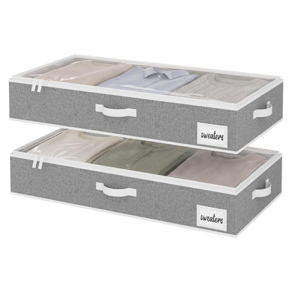 StorageWorks 6 Inch Low Profile Under Bed Storage Containers with Clear Lid