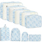 9 Set Packing Cubes for Travel Essentials - Lightweight Carry-On Luggage Organizer Bags with Shoe, Clothes & Laundry Bags for Airplane, Family & Business Travel, Leopard print